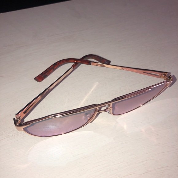 Classic Aviator Sunglasses Flat Top Mirrored Rose - Picture 4 of 6